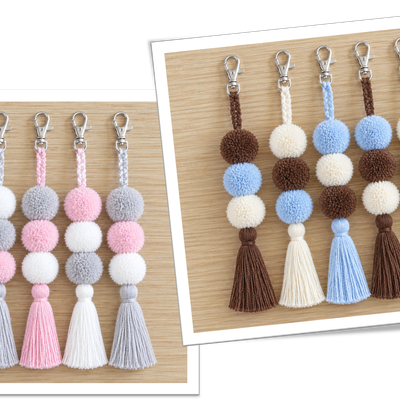 Pom-poms & Tassel Keychain